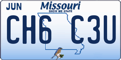 MO license plate CH6C3U