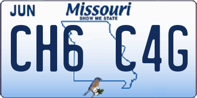 MO license plate CH6C4G