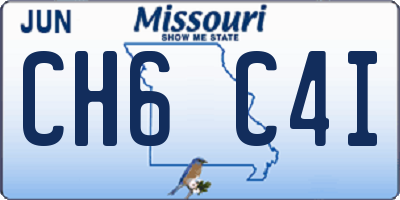 MO license plate CH6C4I