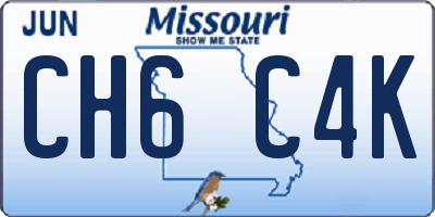 MO license plate CH6C4K