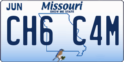 MO license plate CH6C4M