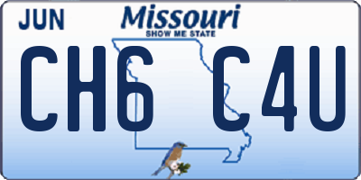 MO license plate CH6C4U