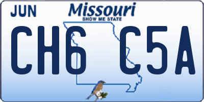 MO license plate CH6C5A