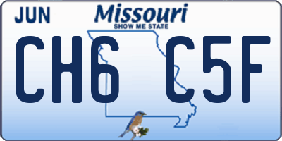 MO license plate CH6C5F