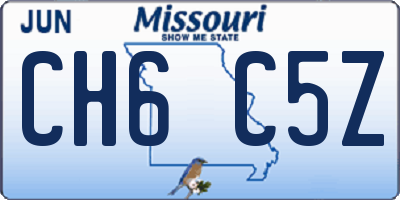 MO license plate CH6C5Z