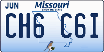 MO license plate CH6C6I