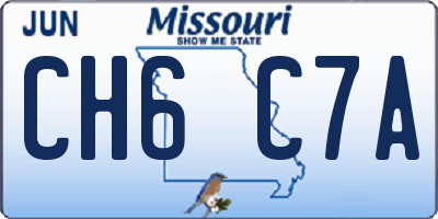MO license plate CH6C7A