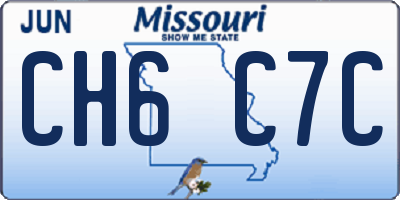 MO license plate CH6C7C