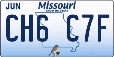 MO license plate CH6C7F