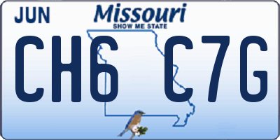 MO license plate CH6C7G