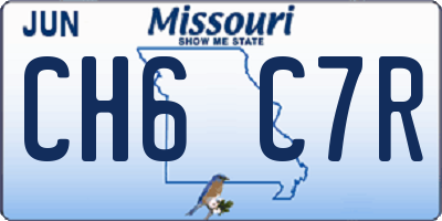 MO license plate CH6C7R