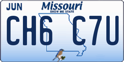 MO license plate CH6C7U