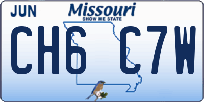 MO license plate CH6C7W