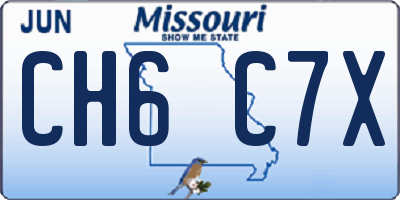 MO license plate CH6C7X