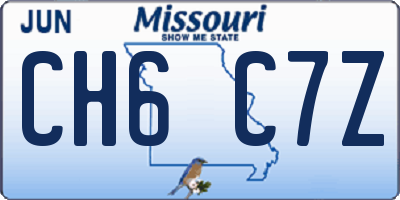 MO license plate CH6C7Z