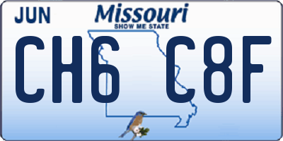 MO license plate CH6C8F