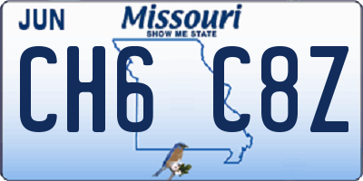 MO license plate CH6C8Z