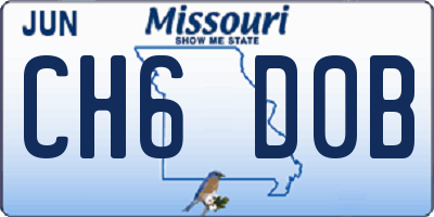 MO license plate CH6D0B