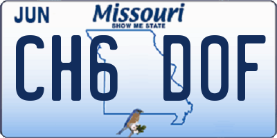 MO license plate CH6D0F