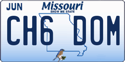MO license plate CH6D0M