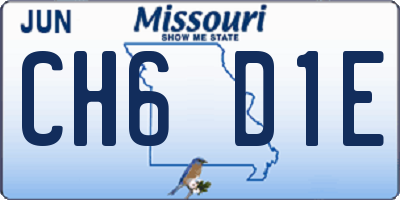 MO license plate CH6D1E
