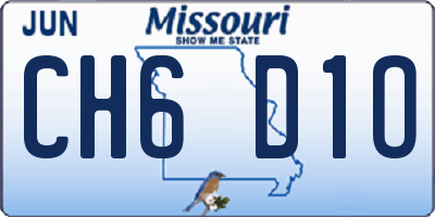MO license plate CH6D1O
