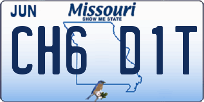 MO license plate CH6D1T