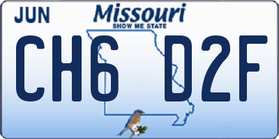 MO license plate CH6D2F