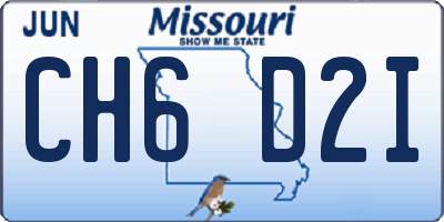 MO license plate CH6D2I