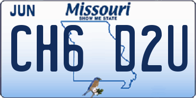 MO license plate CH6D2U