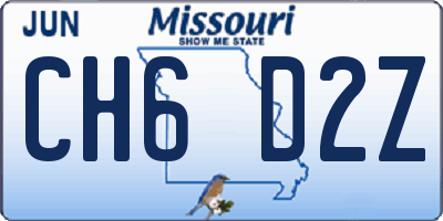 MO license plate CH6D2Z