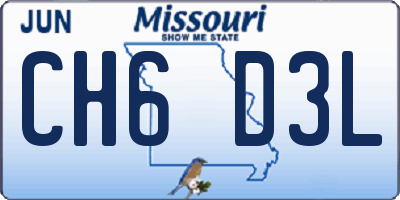 MO license plate CH6D3L