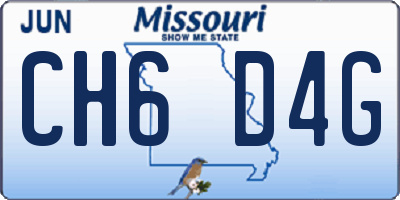 MO license plate CH6D4G