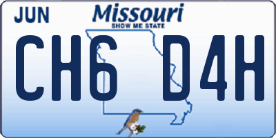 MO license plate CH6D4H