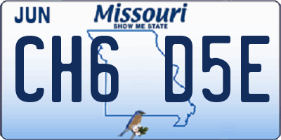 MO license plate CH6D5E