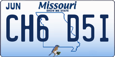MO license plate CH6D5I