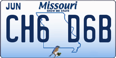 MO license plate CH6D6B