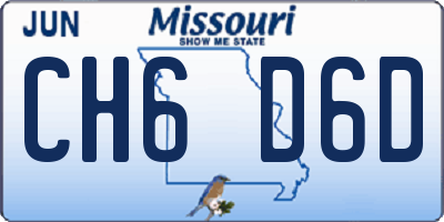 MO license plate CH6D6D