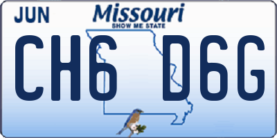 MO license plate CH6D6G
