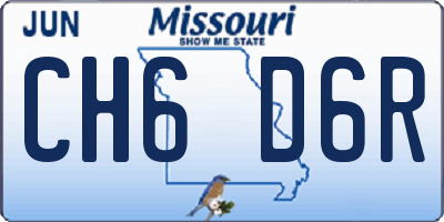 MO license plate CH6D6R