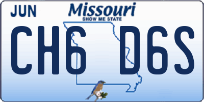 MO license plate CH6D6S