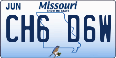 MO license plate CH6D6W