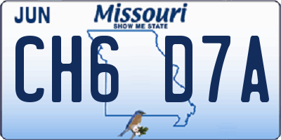 MO license plate CH6D7A