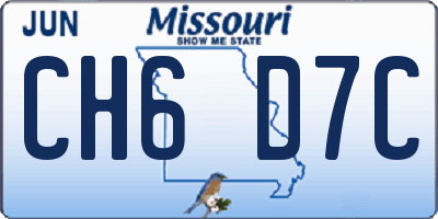 MO license plate CH6D7C