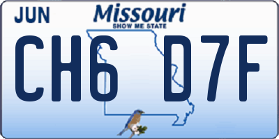 MO license plate CH6D7F
