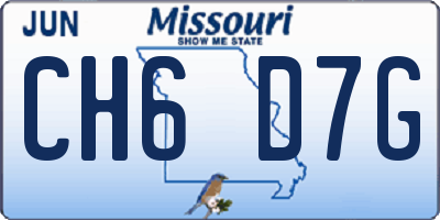 MO license plate CH6D7G