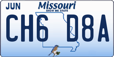 MO license plate CH6D8A