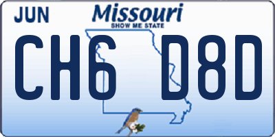 MO license plate CH6D8D