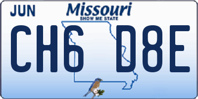 MO license plate CH6D8E