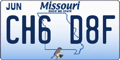 MO license plate CH6D8F